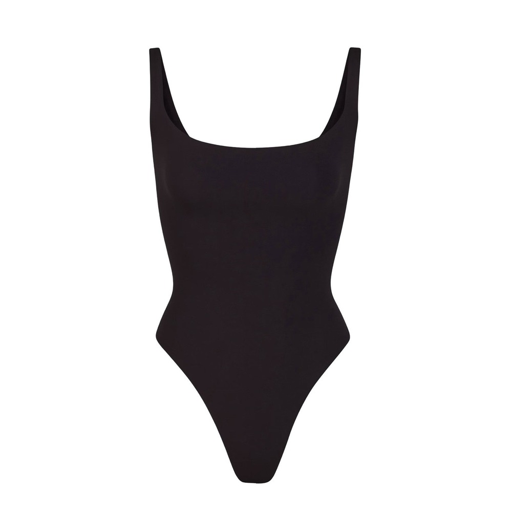 Skims Fits Everybody Sqaure Neck Thong Bodysuit - NEW - Onyx - XXSmall